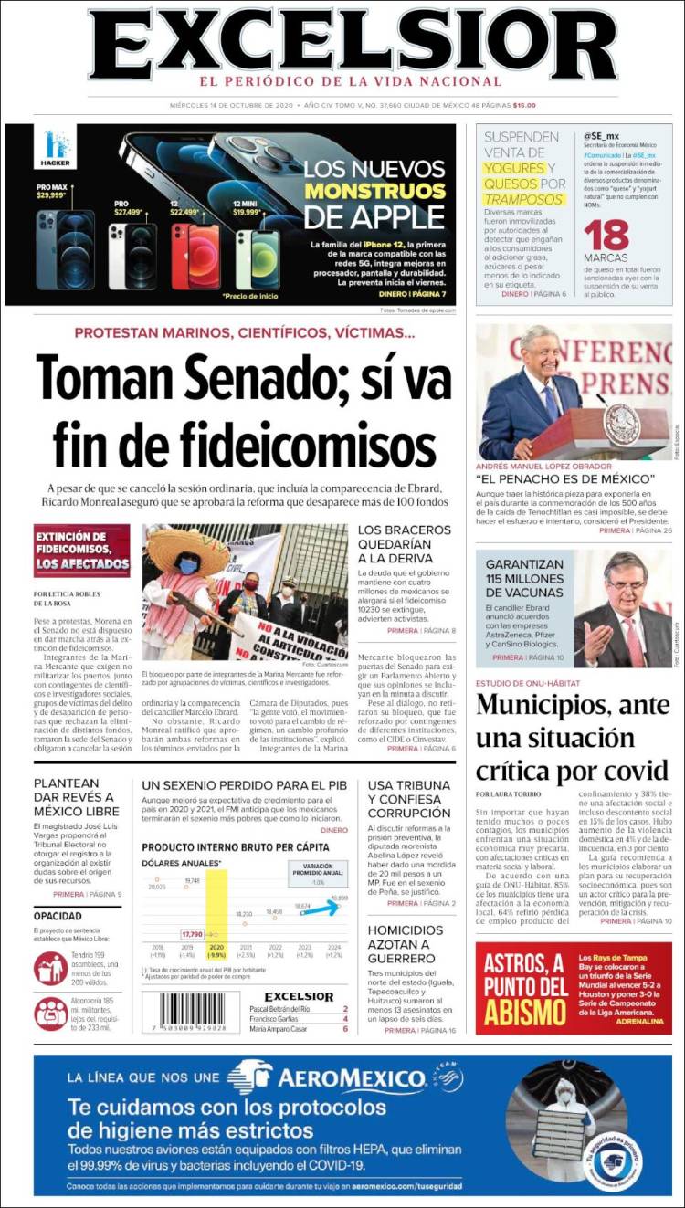 Portada de Excelsior (México)