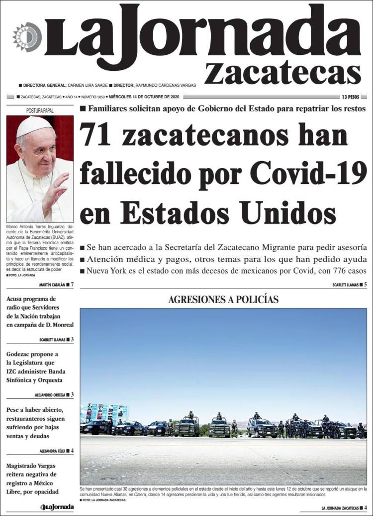 Portada de Jornada de Zacatecas (México)