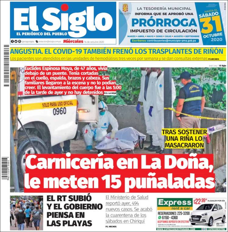 Portada de El Siglo (Panam&aacute;)