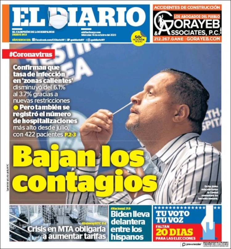 Portada de El Diario NY (USA)