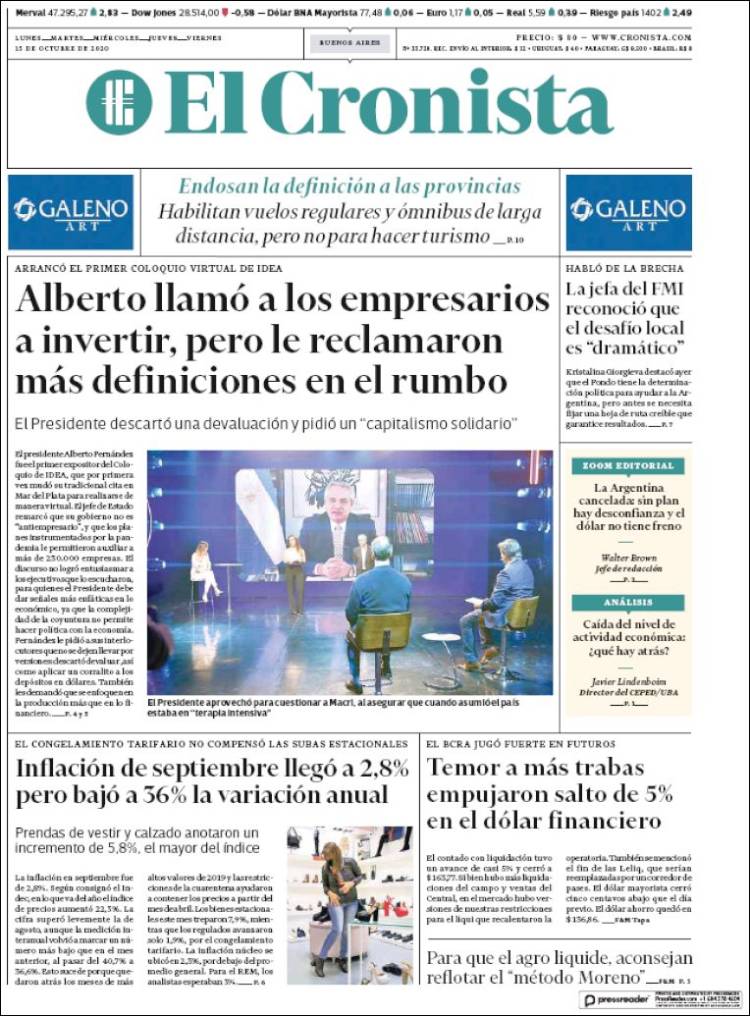 Portada de El Cronista Comercial (Argentine)
