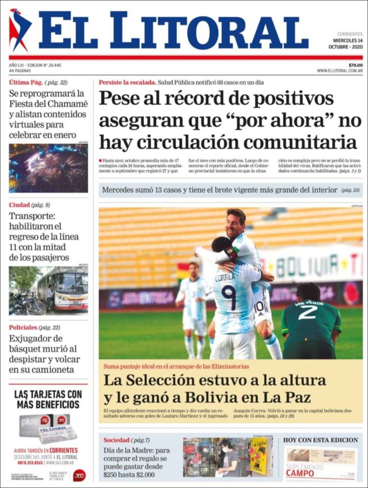 Portada de El Litoral Corrientes (Argentine)