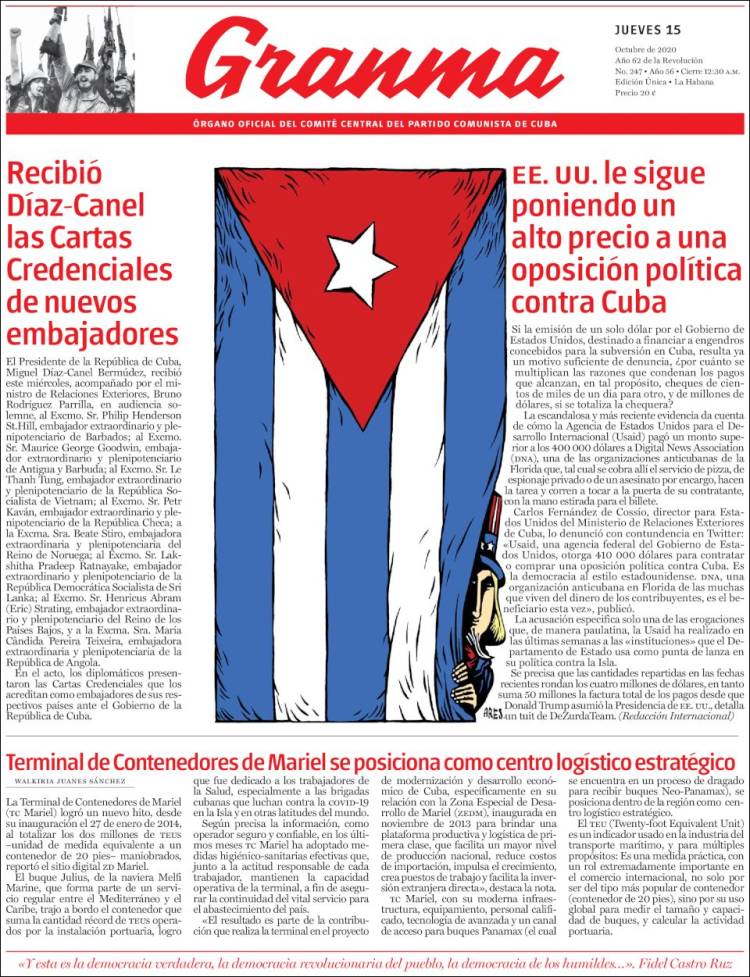 Portada de Granma (Cuba)