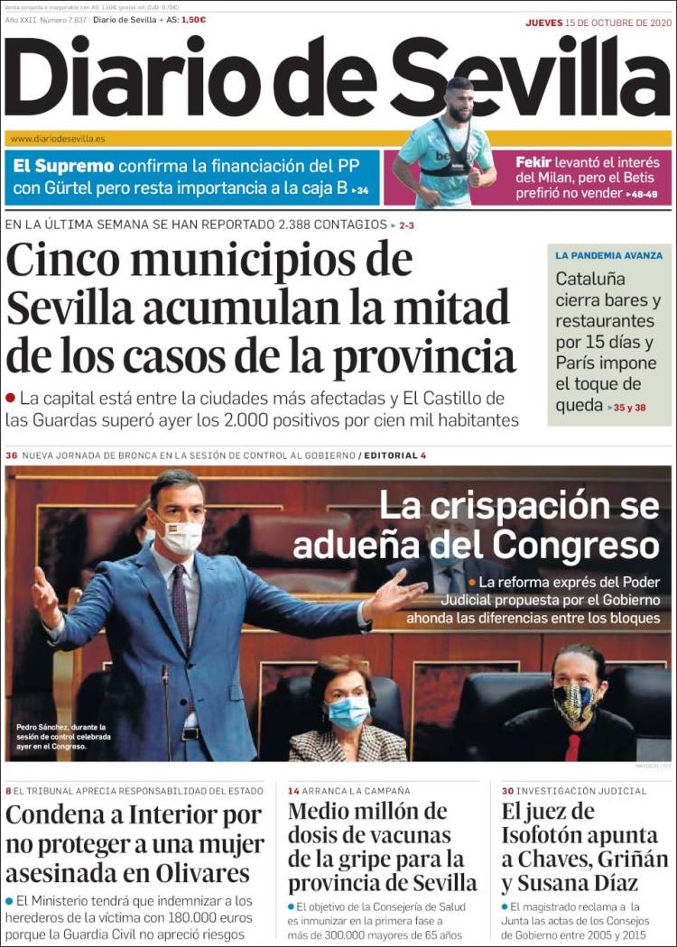 Portada de Diario de Sevilla (Espagne)