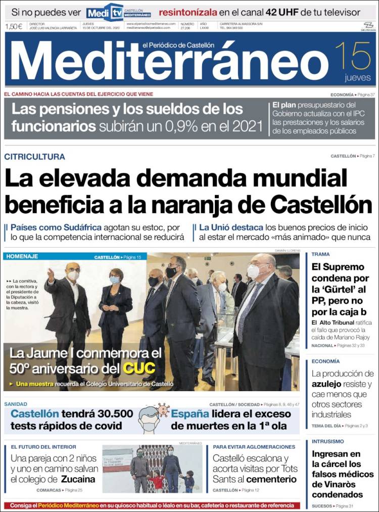 Portada de El Periódico Mediterraneo (Espagne)