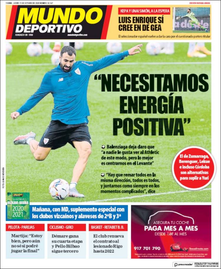 Portada de Mundo Deportivo Bizkaia (Espagne)