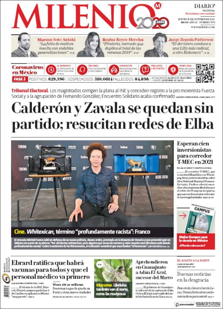 Portada de Milenio (Mexique)