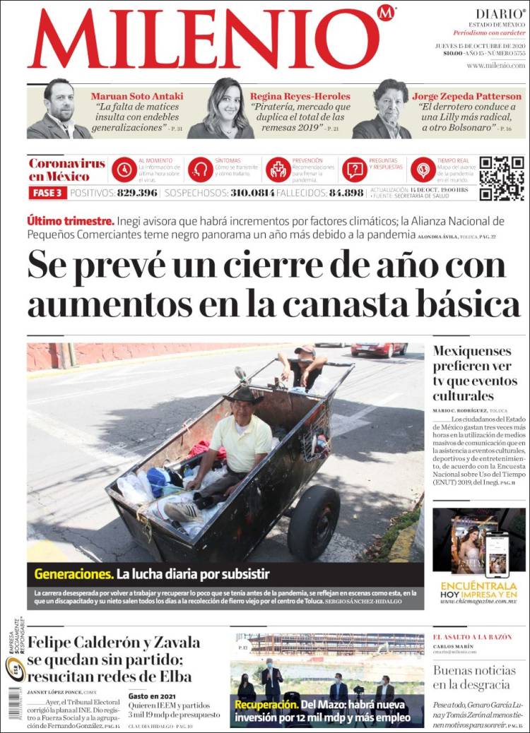 Portada de Milenio - Estado de México (Mexique)