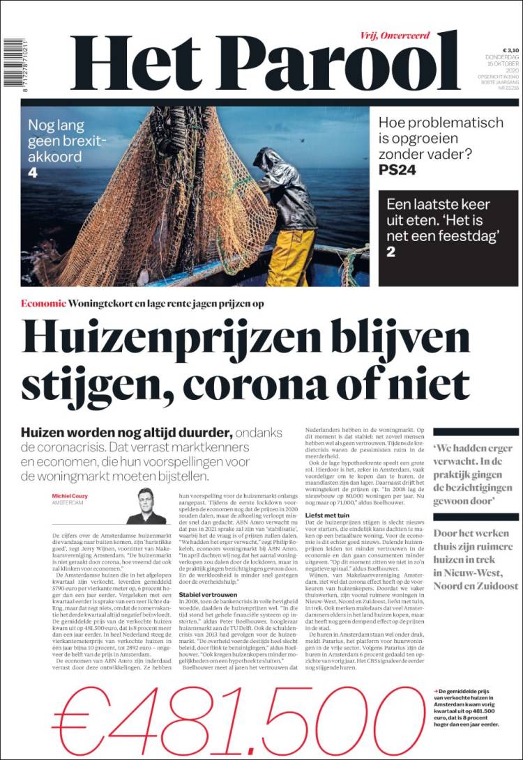 Portada de Het Parool (Pays-Bas)