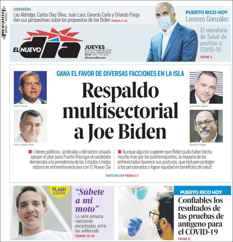 Portada de El Nuevo Día (Puerto Rico)