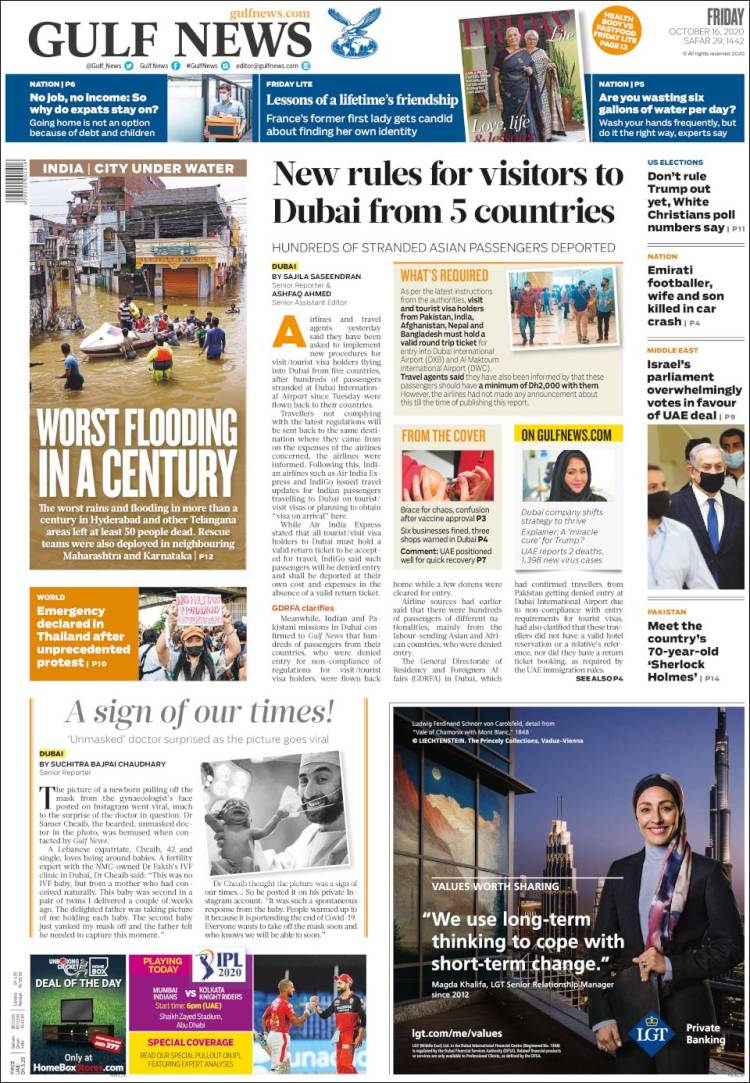 Portada de Gulf News (Asie-Pacifique)