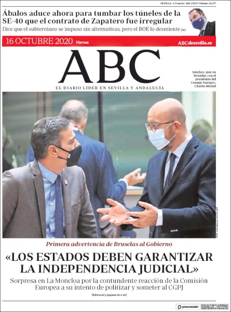 Portada de ABC - Sevilla (España)