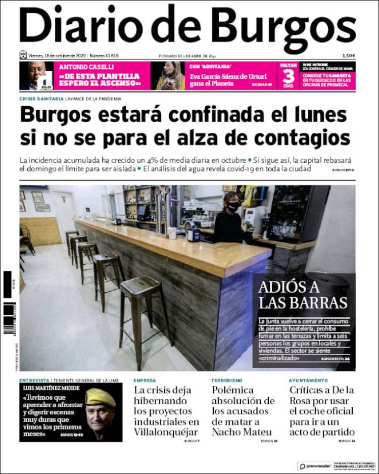 Portada de Diario de Burgos (España)