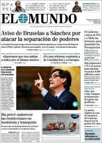 Portada de El Mundo (España)