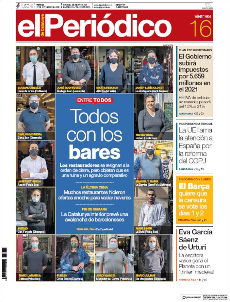 Portada de El Periódico (España)