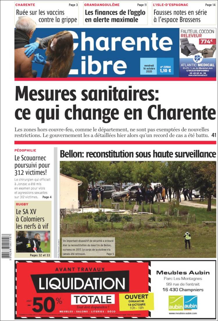 Portada de Charente Libre (France)