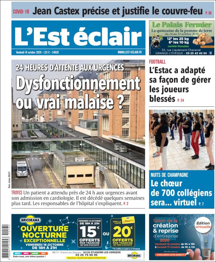 Portada de L'Est Eclair (Francia)