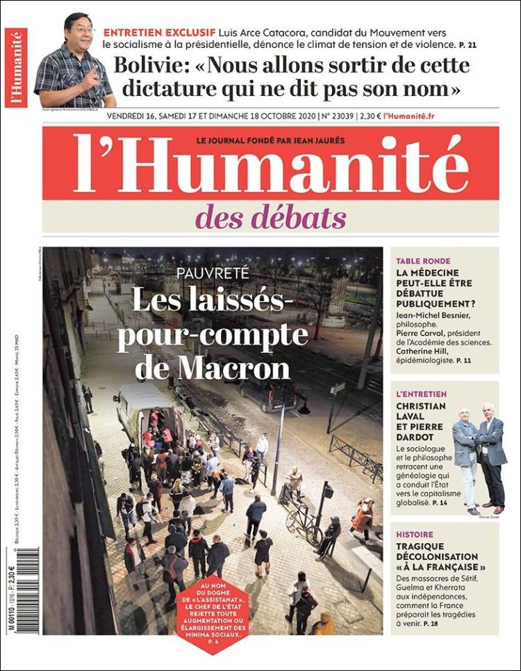 Portada de l'Humanite (France)