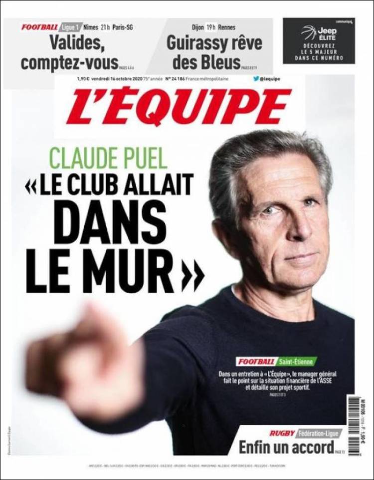 Portada de L'Equipe (France)