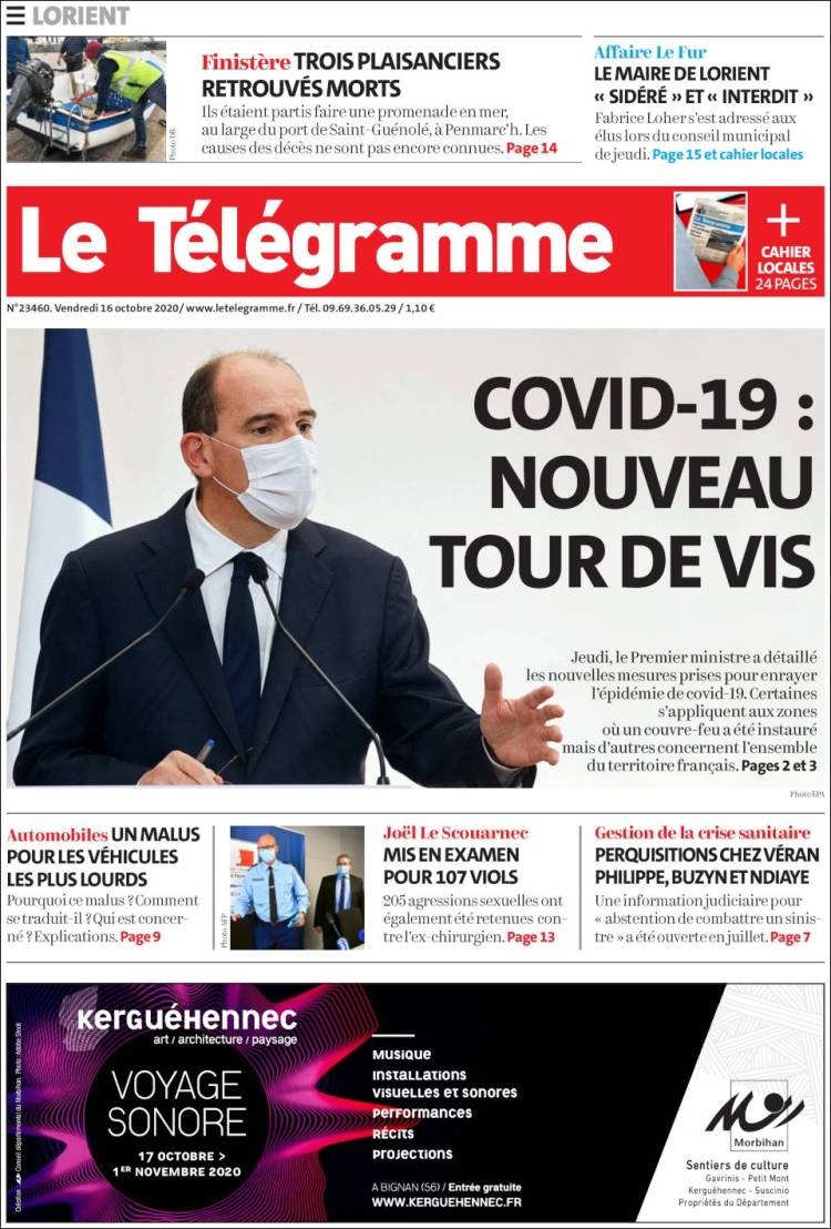 Portada de Télégramme (Francia)