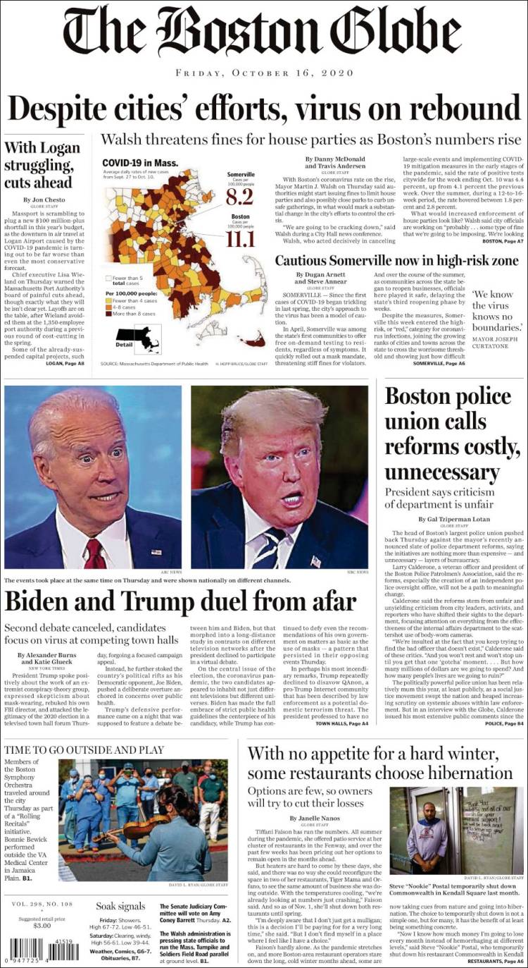 Portada de Boston Globe (États-Unis)