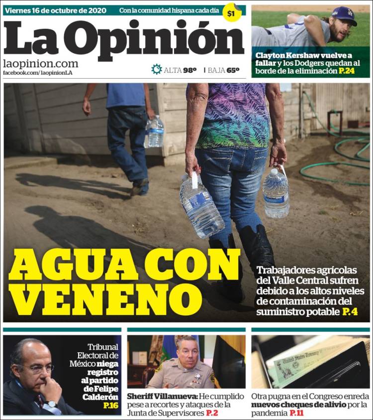 Portada de La Opinión (États-Unis)