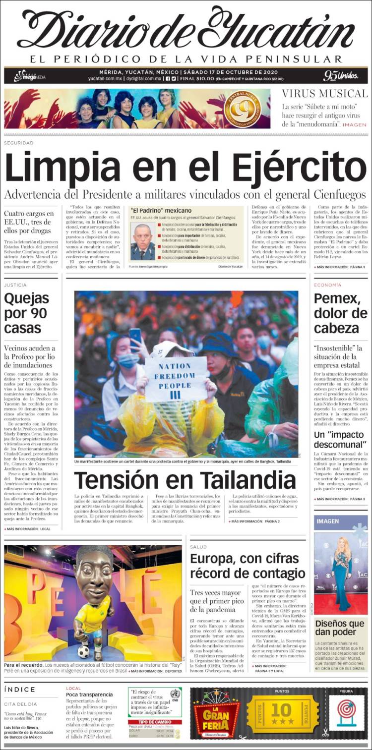 Portada de Diario de Yucatán (México)
