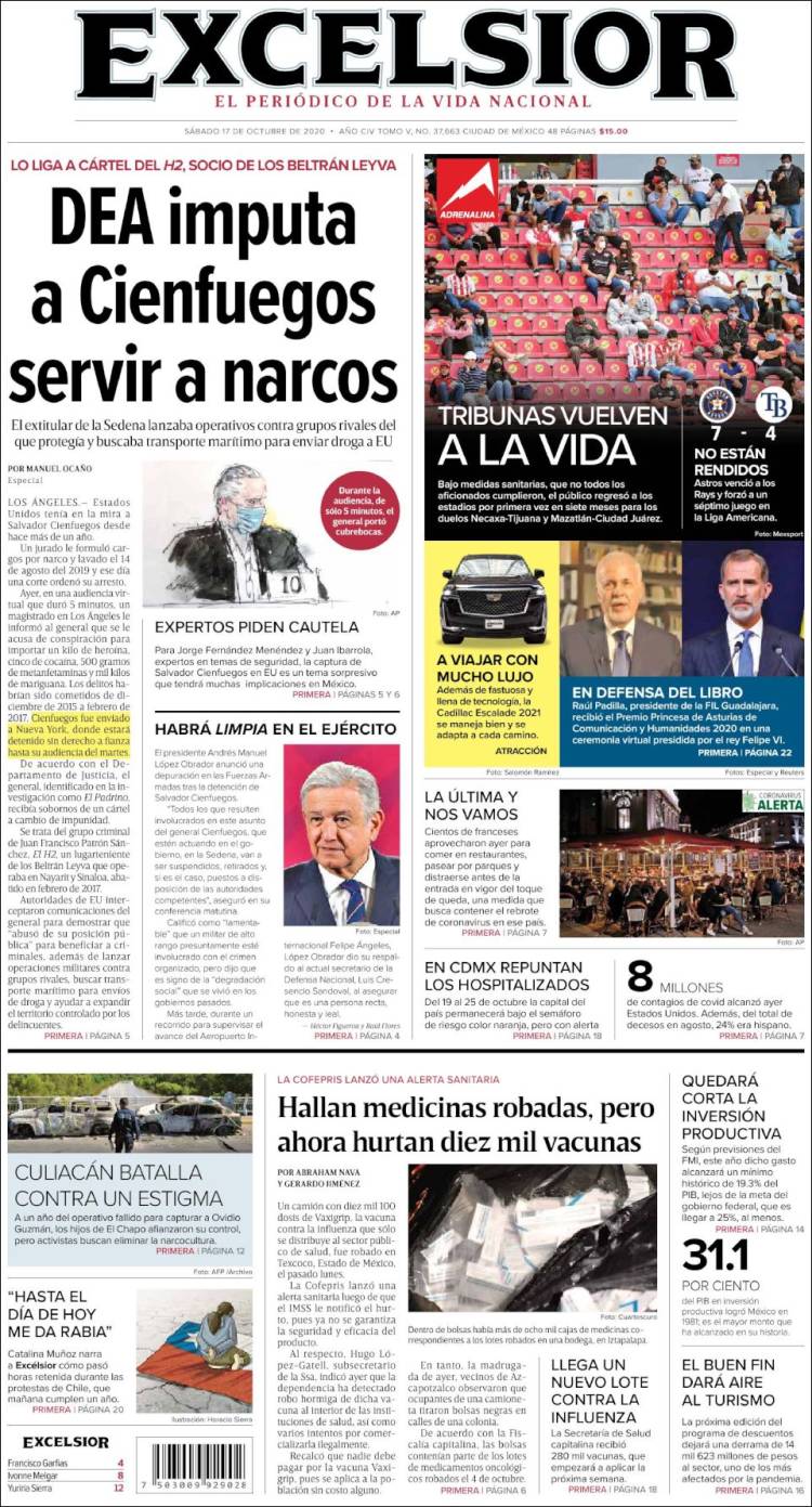 Portada de Excelsior (México)