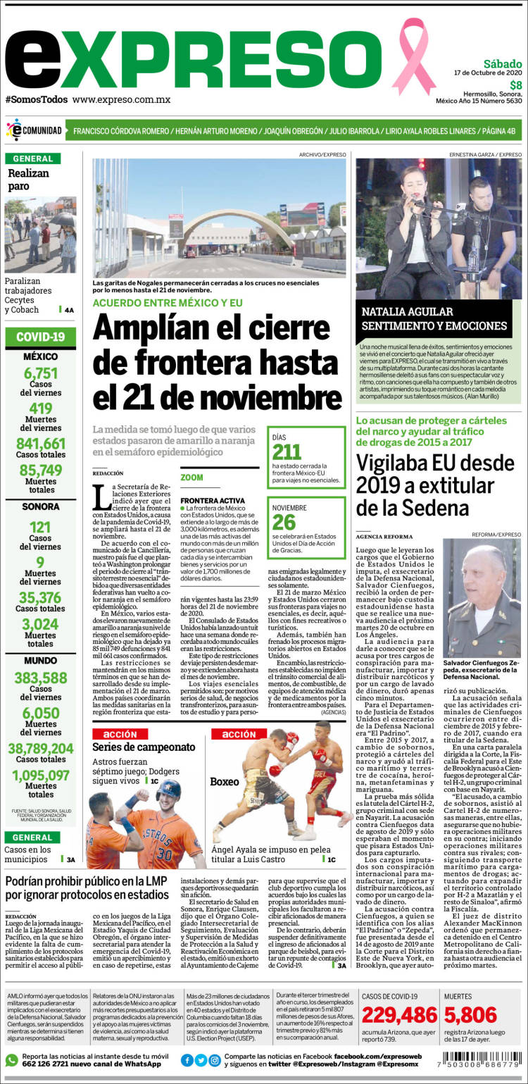 Portada de Expreso (México)