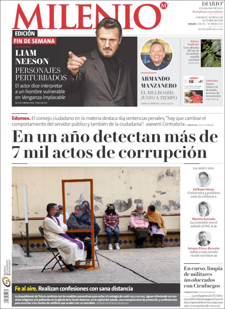 Portada de Milenio - Estado de México (México)