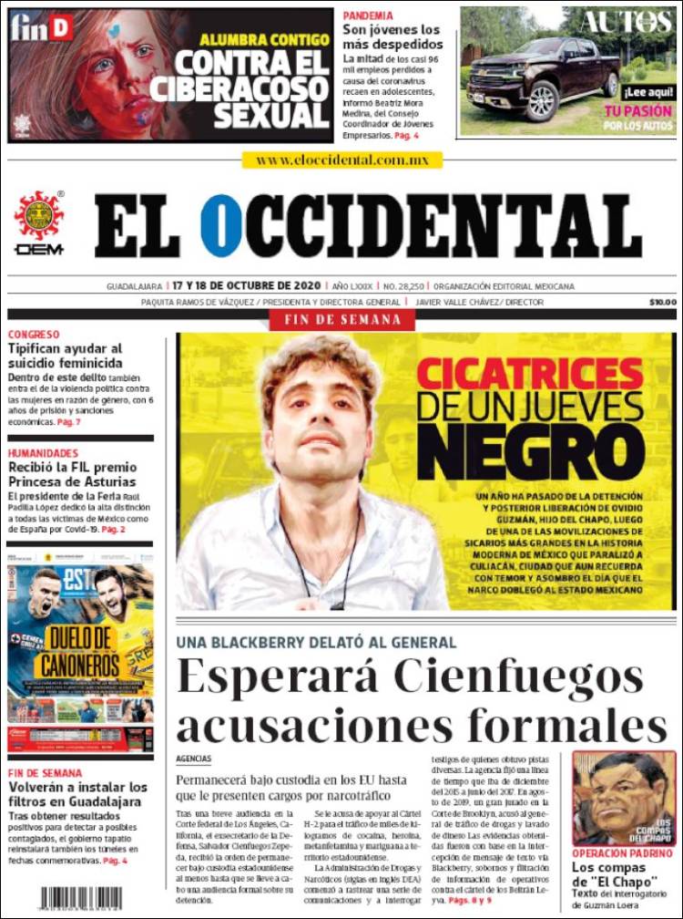 Portada de El Occidental (México)