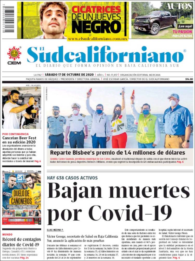 Portada de El Sudcaliforniano (México)