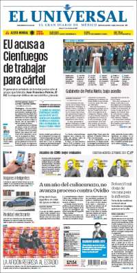 Portada de El Universal (México)