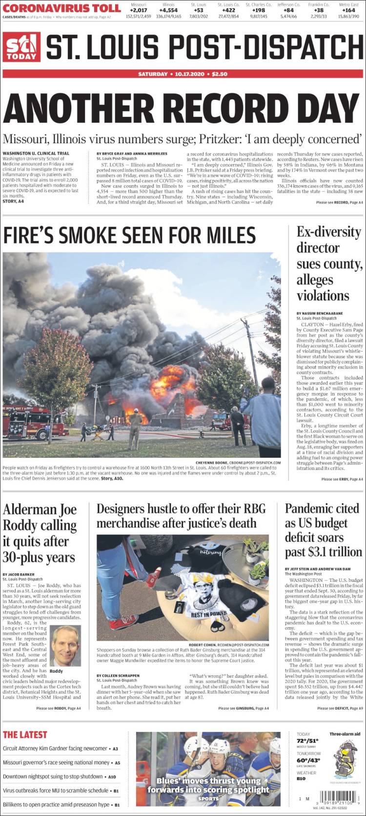 Portada de St. Louis Post-Dispatch (USA)