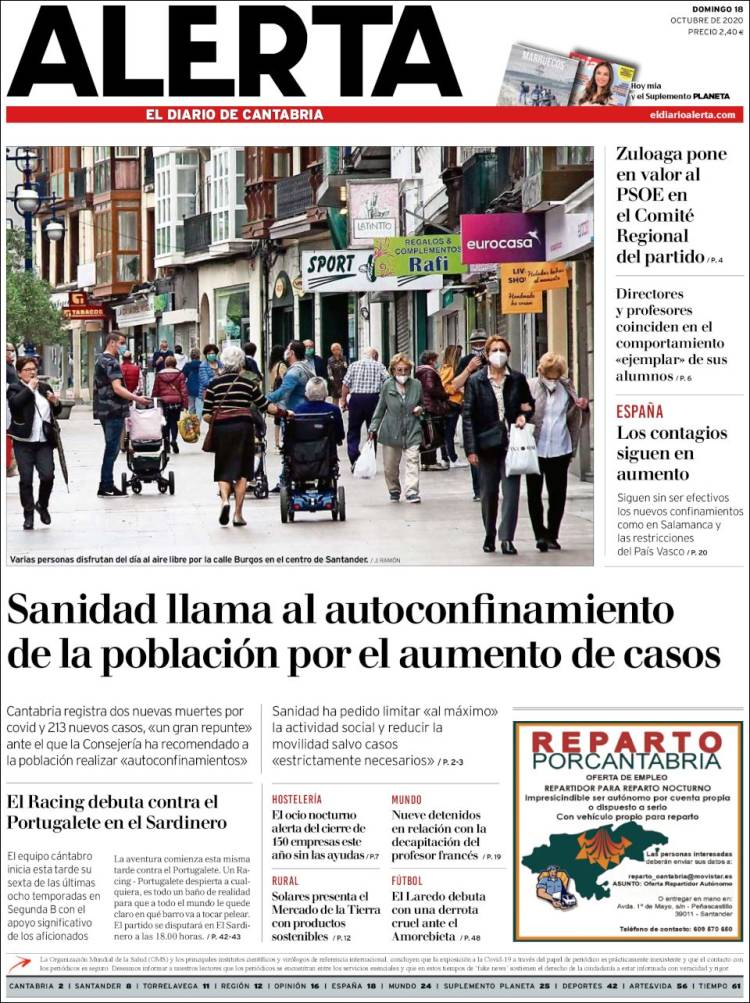 Portada de Alerta - El Diario de Cantabria (Espa&ntilde;a)