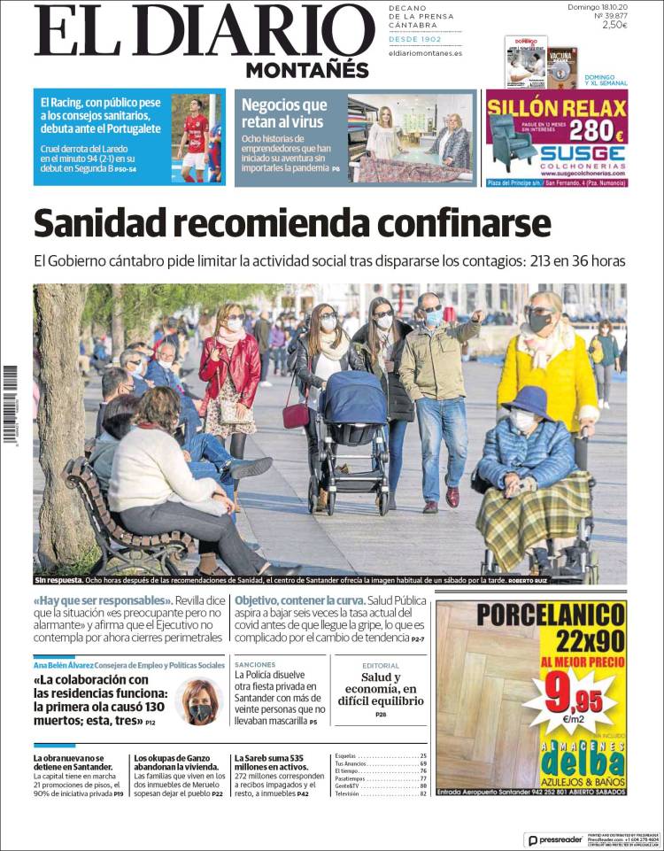 Portada de El Diario Montañés (Espa&ntilde;a)