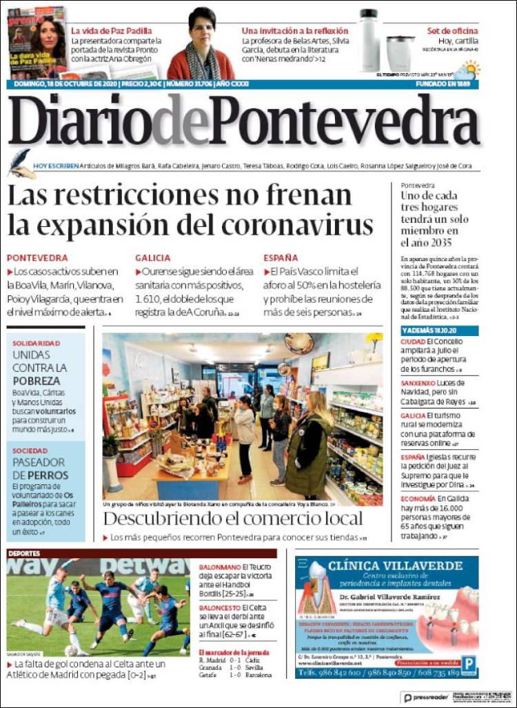 Portada de Diario de Pontevedra (Espa&ntilde;a)