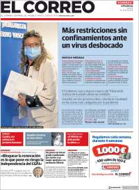 Portada de El Correo - Guipuzcoa (Espa&ntilde;a)