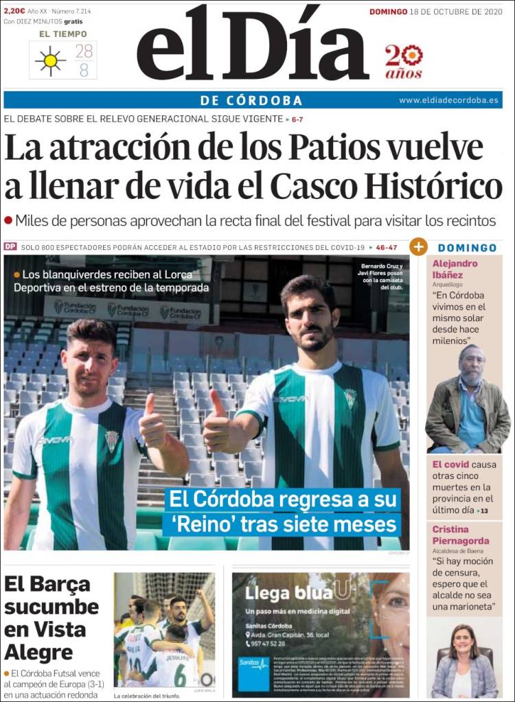 Portada de El Día de Córdoba (Espa&ntilde;a)