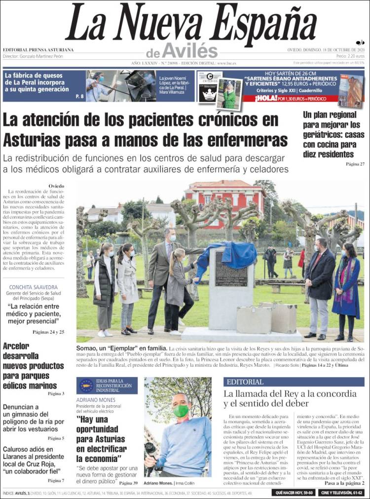 Portada de La Nueva España - Avilés (Espa&ntilde;a)