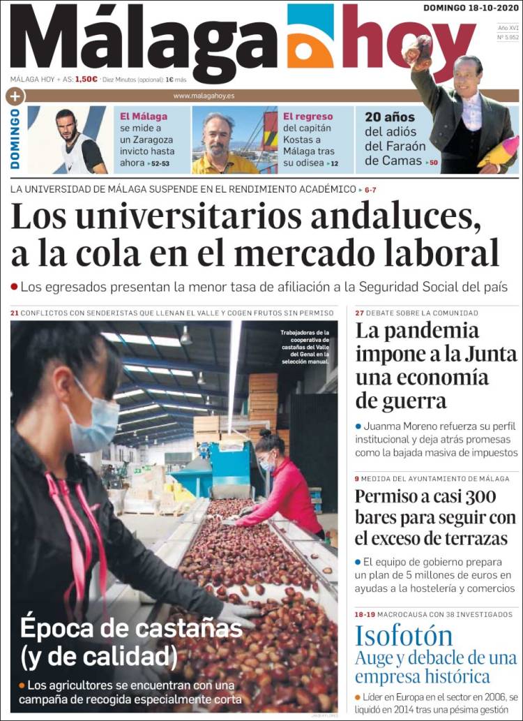 Portada de Málaga Hoy (Espa&ntilde;a)