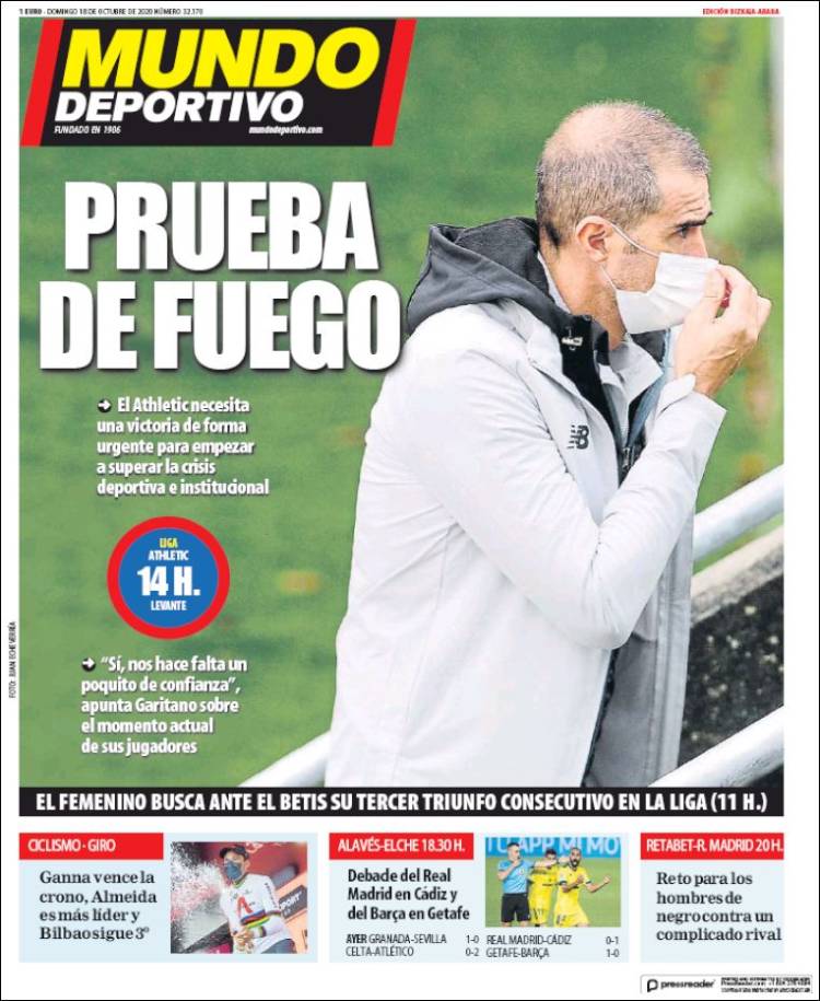 Portada de Mundo Deportivo Bizkaia (Espa&ntilde;a)