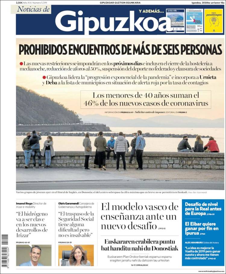 Portada de Noticias de Gipuzkoa (Espa&ntilde;a)