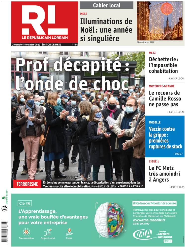 Portada de Le Republicain Lorrain (France)