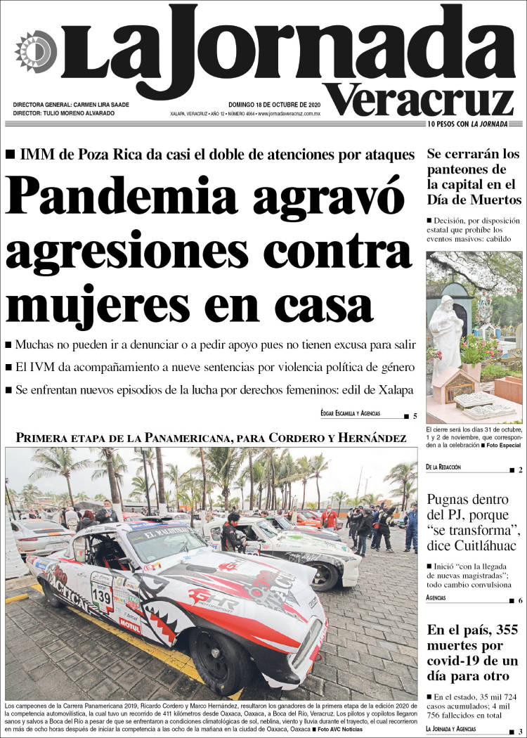 Portada de La Jornada Veracruz (M&eacute;xico)