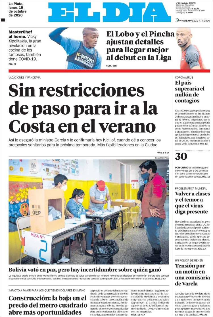 Portada de El Día de la Plata (Argentina)