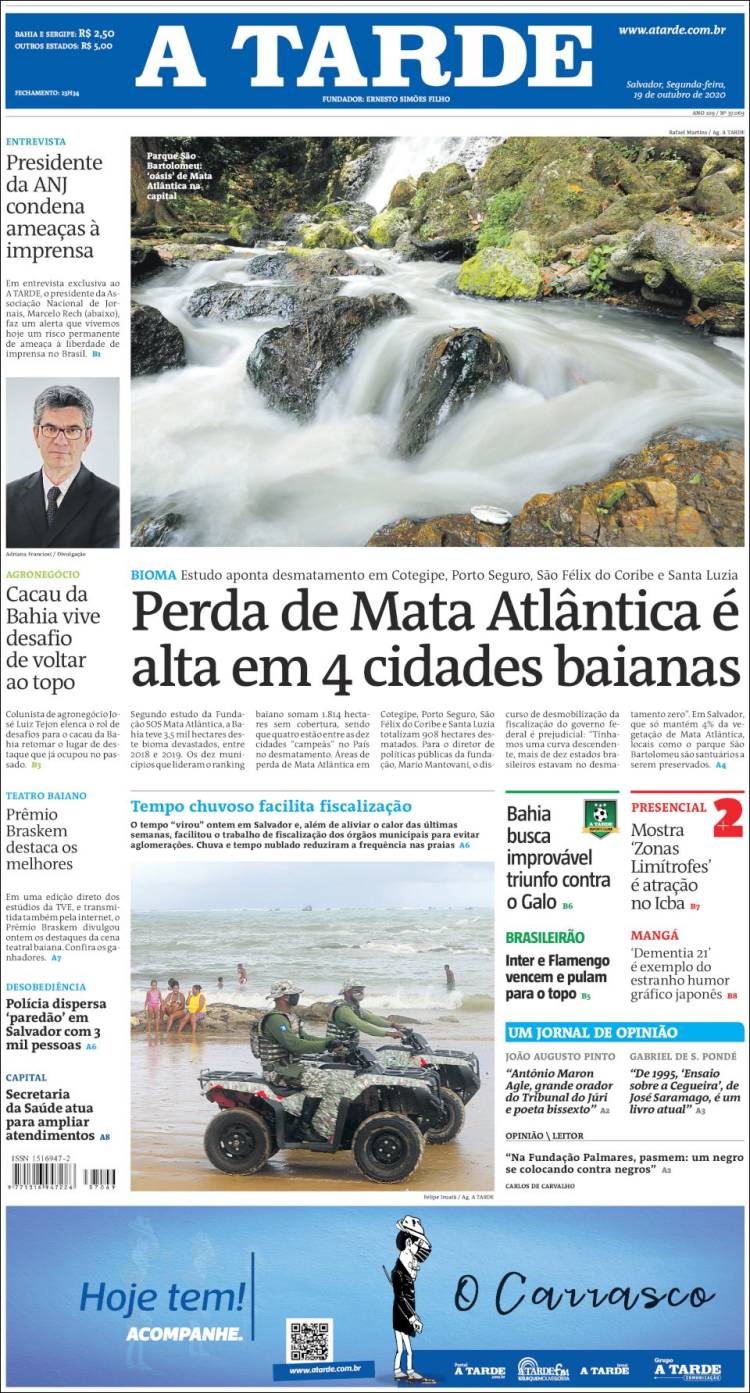 Portada de Diário A Tarde (Brasil)