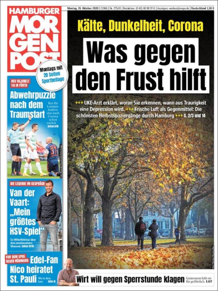 Portada de Hamburger Morgenpost  (Alemania)