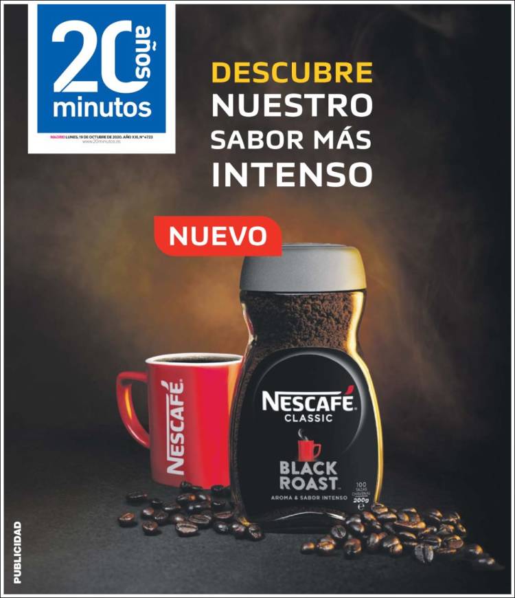 Portada de 20 Minutos - Madrid (Espa&ntilde;a)