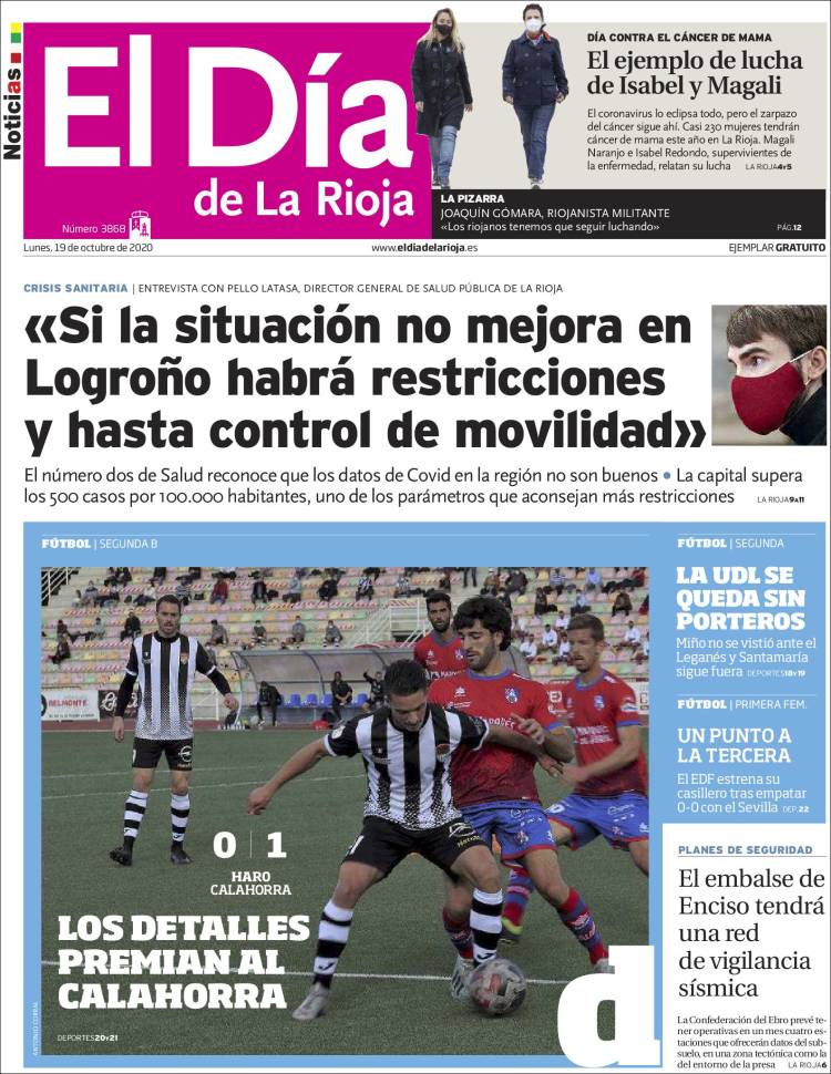 Portada de El Día de La Rioja (Espa&ntilde;a)